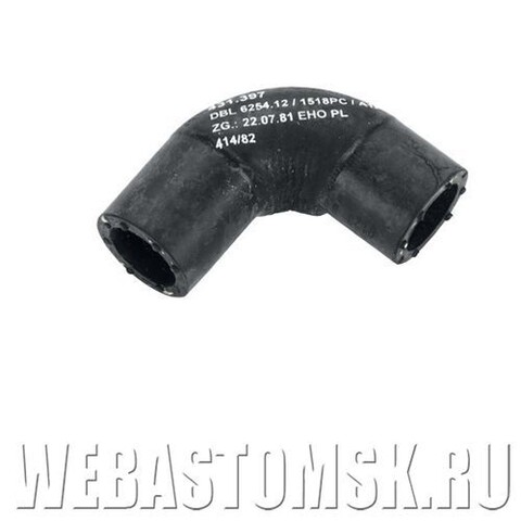 Патрубок жидкостный поворот Di = 18 mm, Da = 25 mm, 90°, резиновый